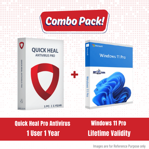 Combo Pack - Quick Heal Pro 1 User 1 Year + Windows 11 Pro 1 PC Lifetime Key